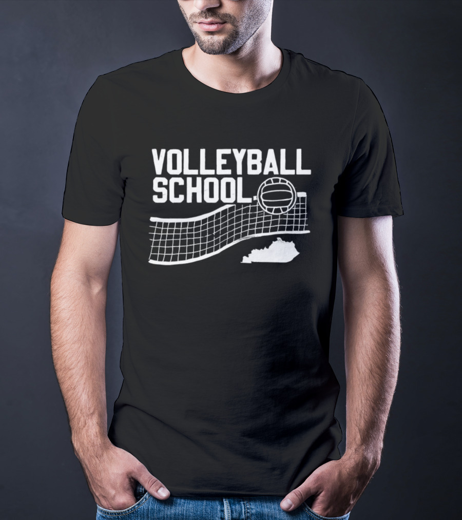 Kentucky Volleyball School Ball And Net Graphic As State T-Shirt