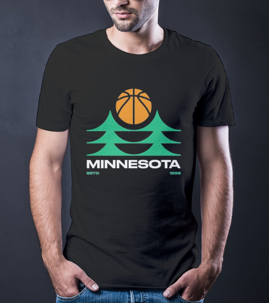Minnesota Timberwolves Basketball Pine Trees Estd 1989 T-Shirt