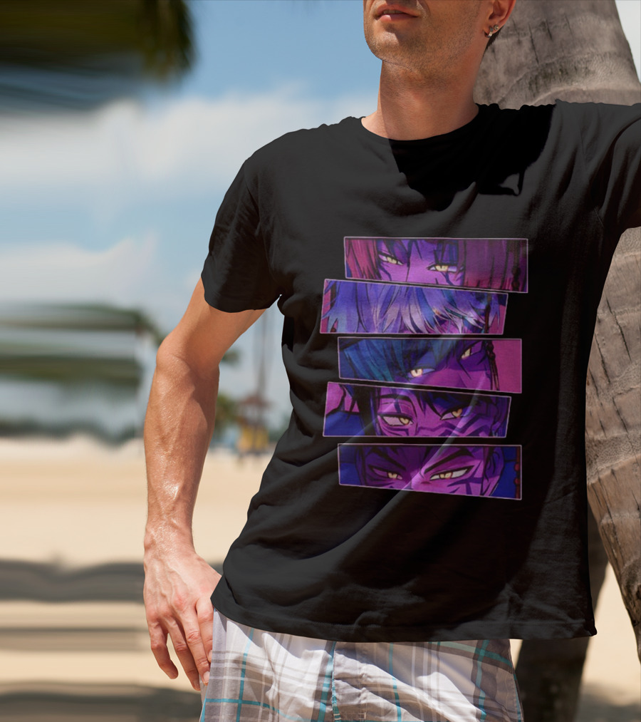 Saja Boys Kpop Demon Eye Artwork Inspired Movie Aesthetic Purple Mood T-Shirt