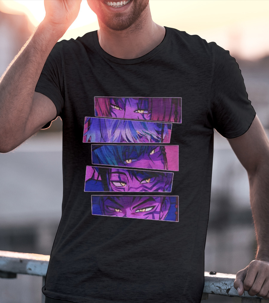 Saja Boys Kpop Demon Eye Artwork Inspired Movie Aesthetic Purple Mood T-Shirt