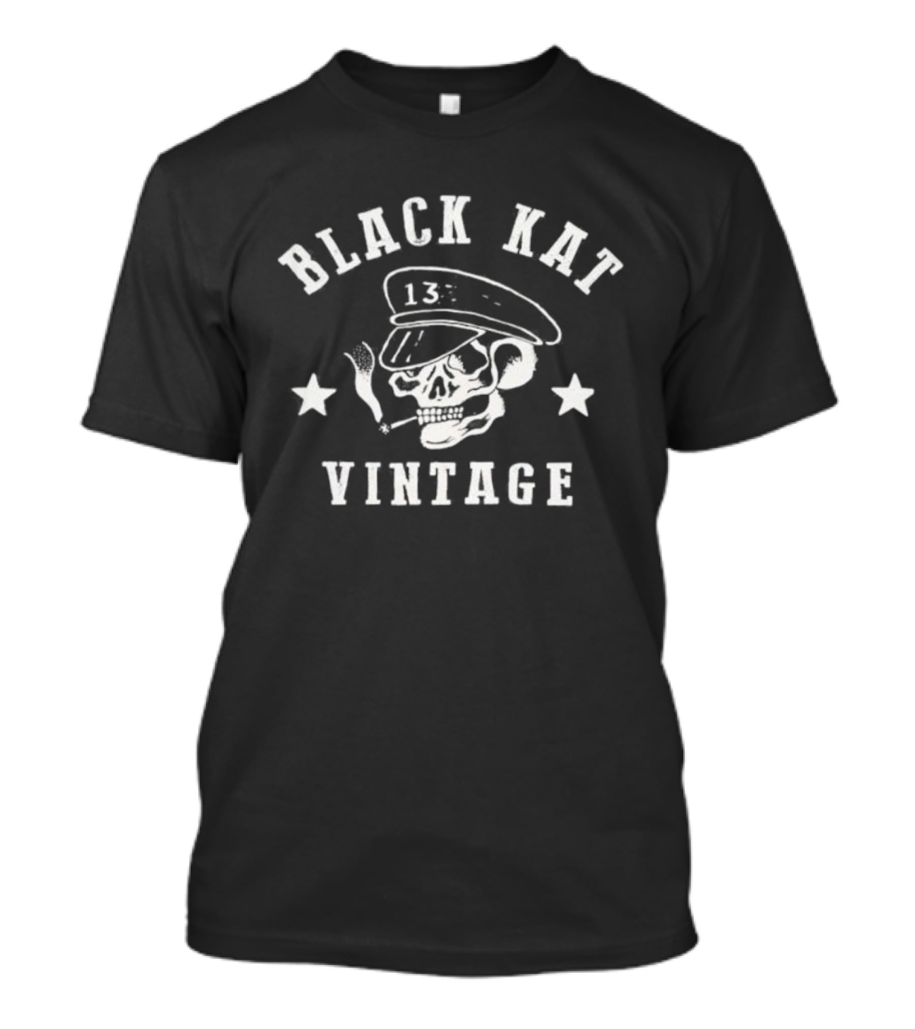 Social Distortion Black Kat Vintage 13 Moto Skull T-Shirt