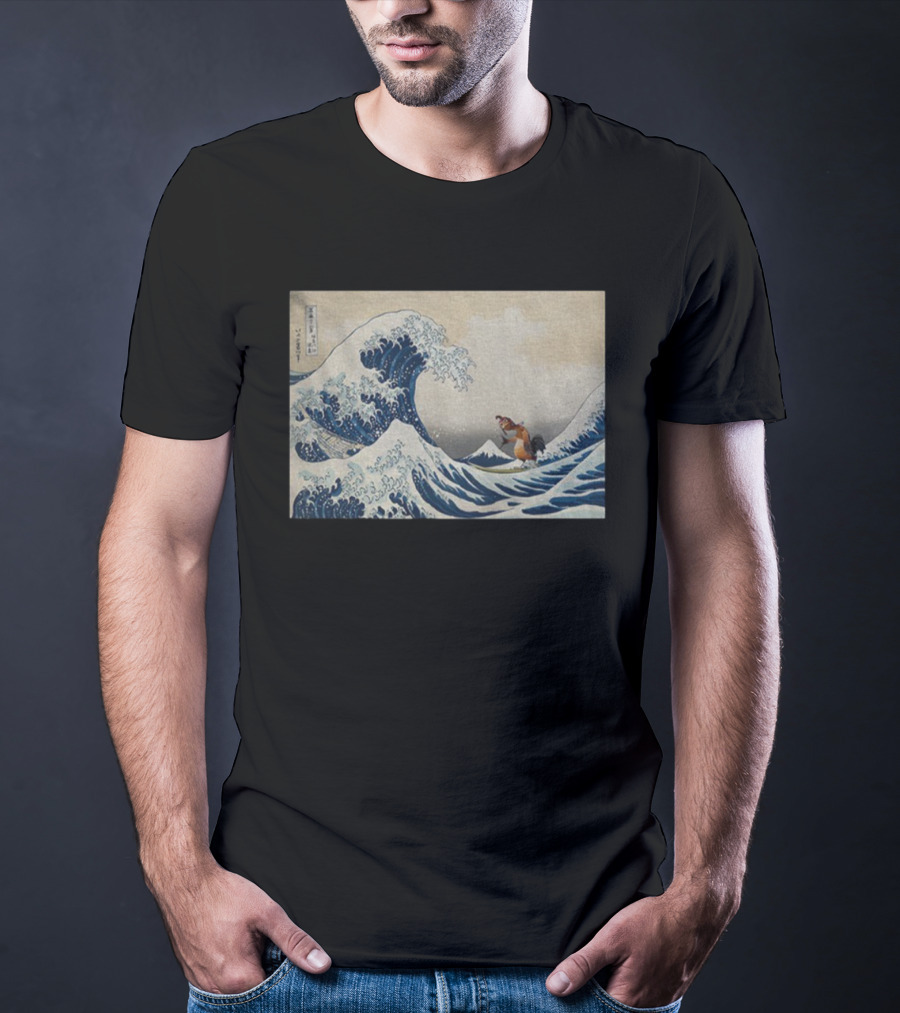 Great Wave Kanagawa Chicken Joe Meme Funny Ukiyo E T-Shirt