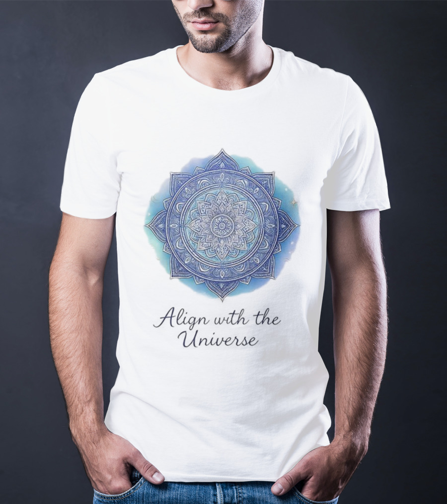 Align With The Universe Mandala Blue Celestial T-Shirt