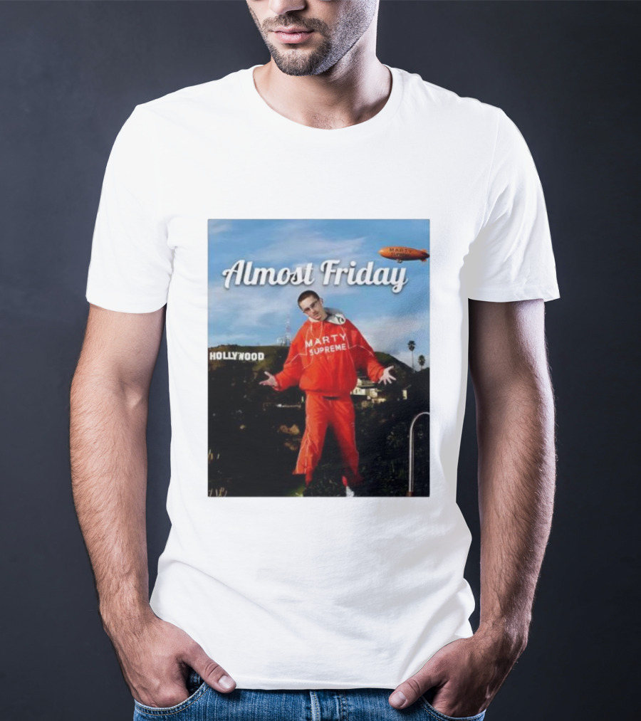 Almost Friday Marty Supreme Hollywood Hills Sky Blimp T-Shirt