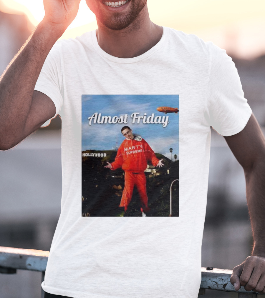 Almost Friday Marty Supreme Hollywood Hills Sky Blimp T-Shirt