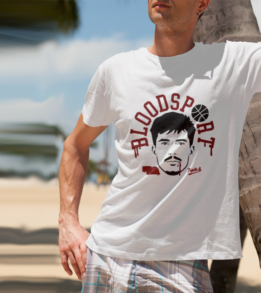 Bloodsport Basketball Player Face With Signature T-Shirt