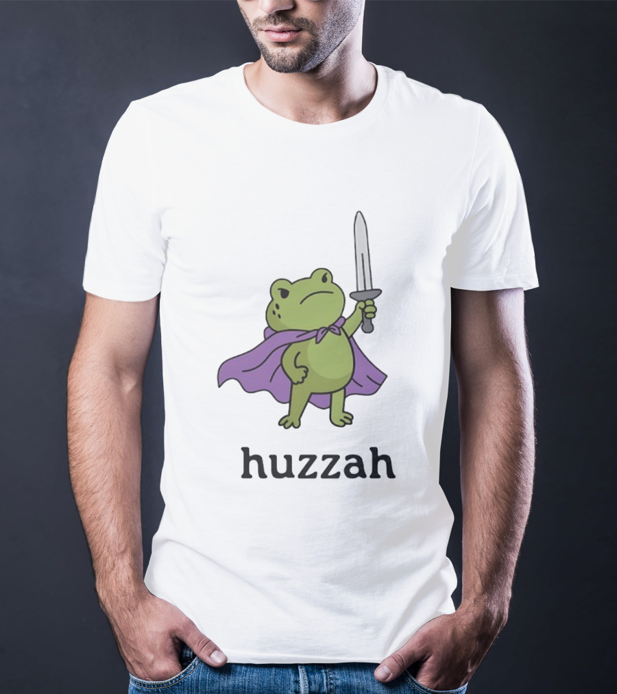 Huzzah Frog Purple Cloak Sword T-Shirt