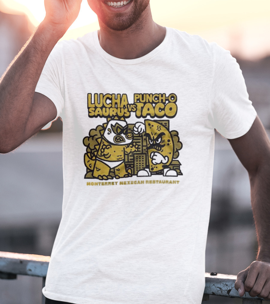 Lucha Saurus Vs Punch O Taco Monterrey Mexican Artistry T-Shirt