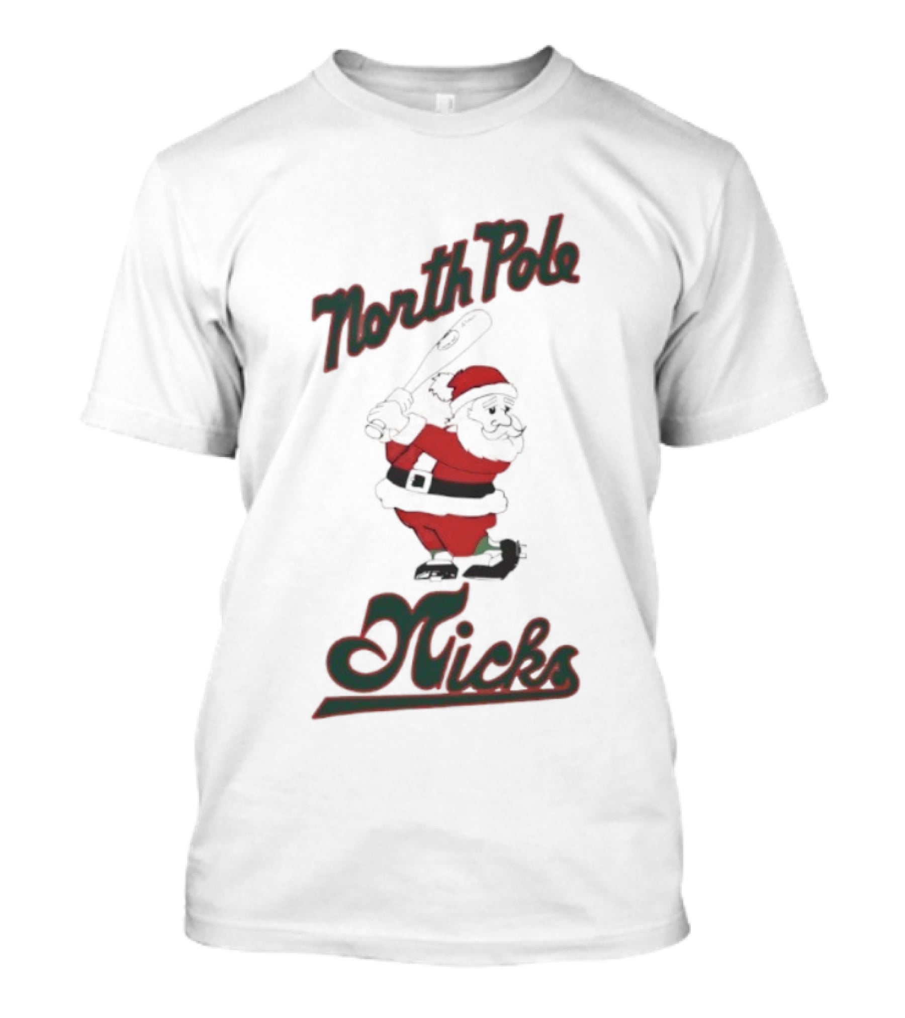 North Pole Nicks Santa Christmas Noir T-Shirt