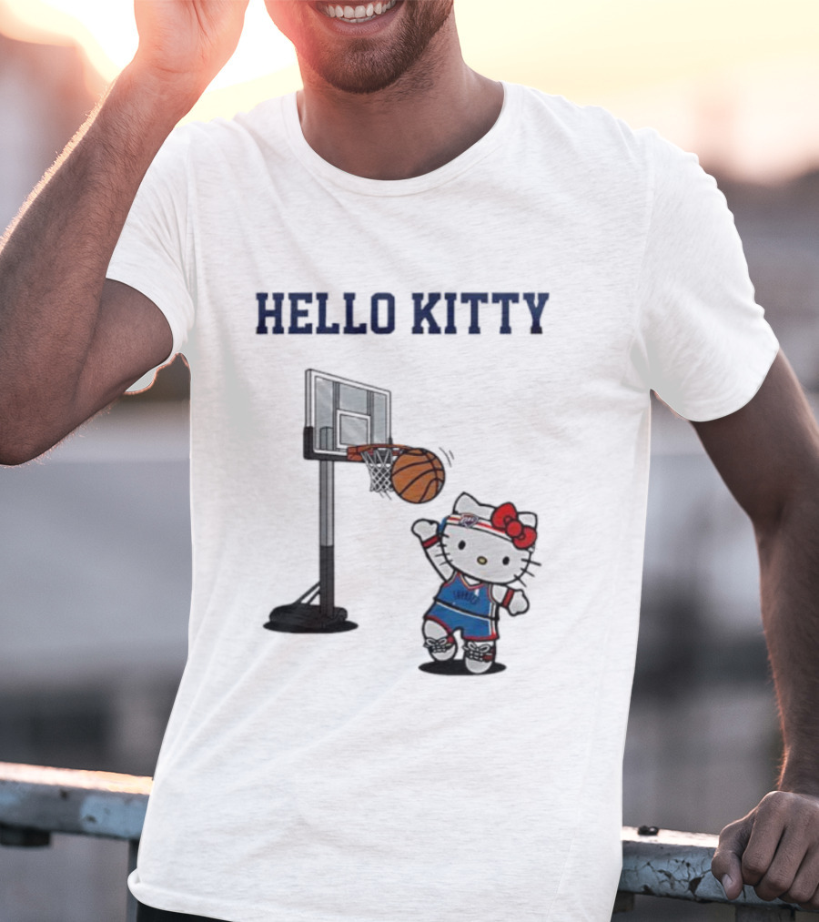 Hello Kitty Oklahoma City Thunder Basketball Collaboration Holiday Fan Favorite T-Shirt