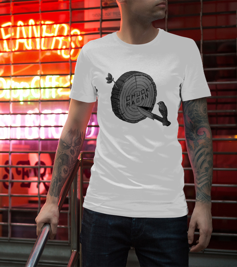 Chuck Ragan Target Practice Woodblock Bird Knife T-Shirt