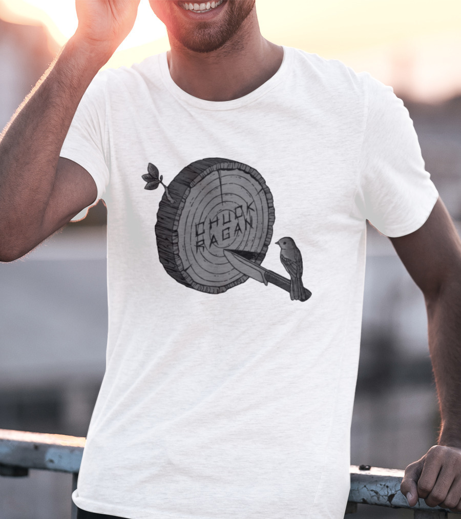 Chuck Ragan Target Practice Woodblock Bird Knife T-Shirt