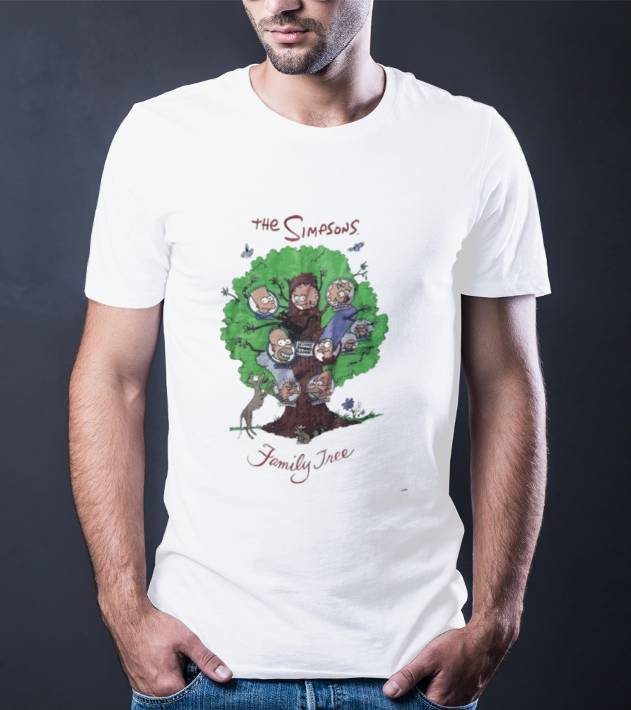 The Simpsons Family Tree Illustration With Iconic Characters Doubling As Branches T-Shirt