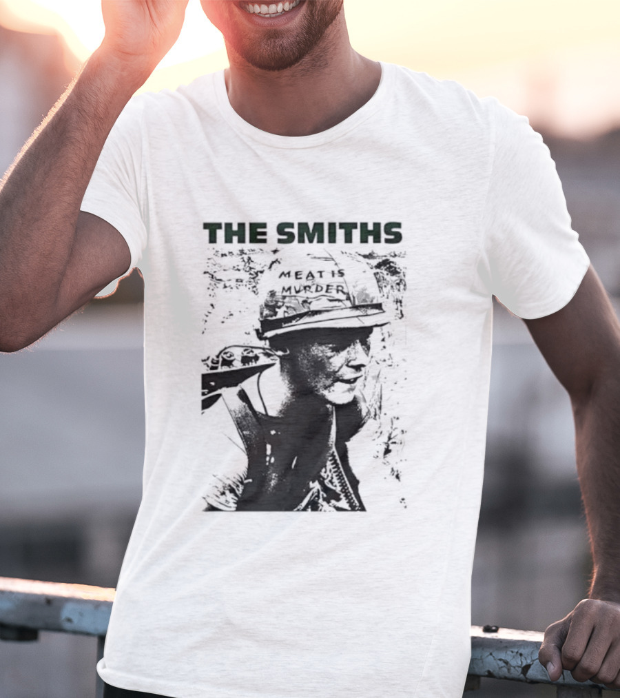 The Smiths Meat Is Murder 1985 Vietnam War Documentary Soldier Helmet T-Shirt