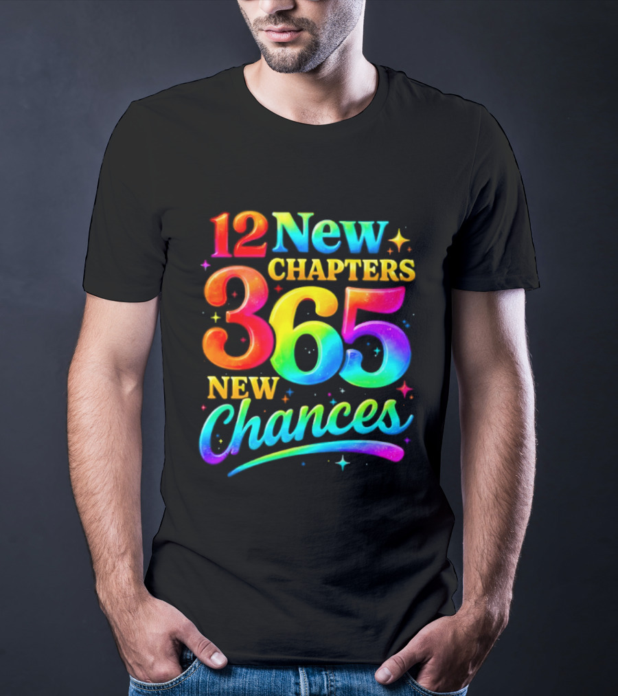 12 New Chapters 365 New Chances Neon Rainbow T-Shirt