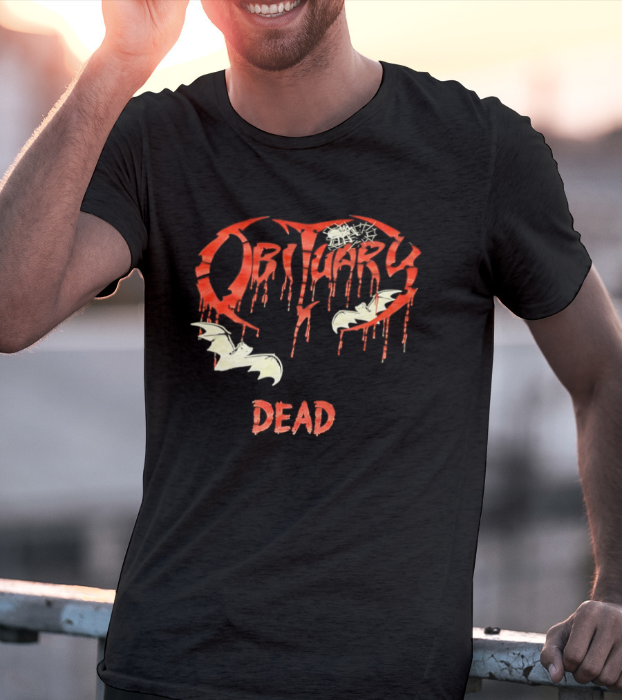 Obituary Dead Dripping Blood Bats T-Shirt