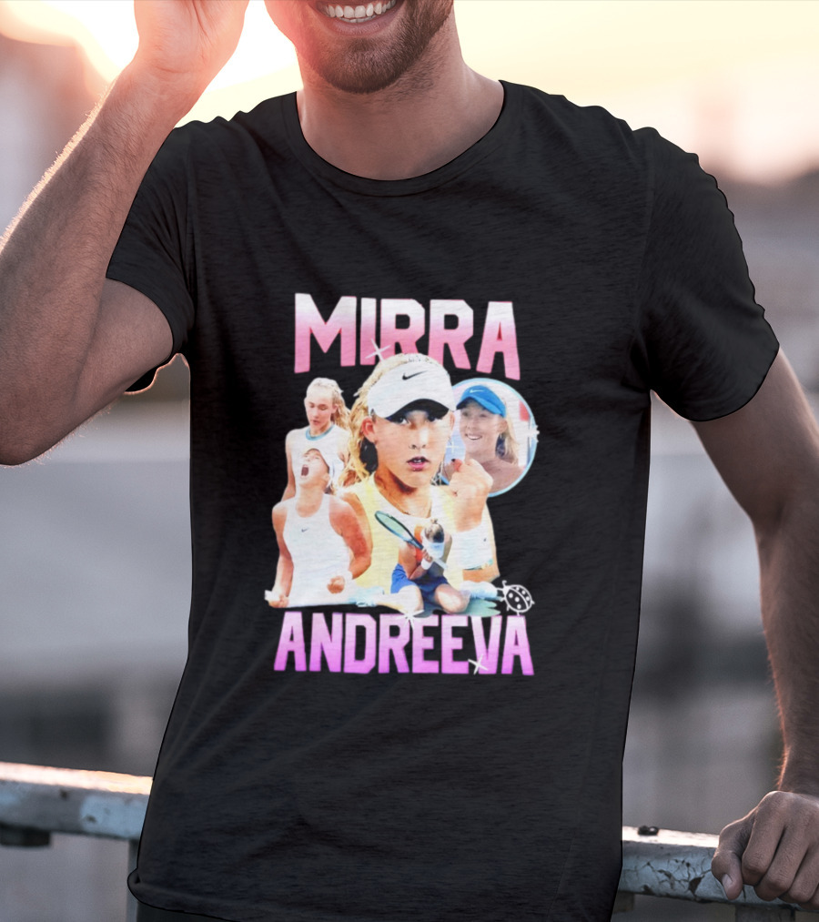 Mirra Andreeva Tennis Vintage Style Pink Athletic Sports T-Shirt