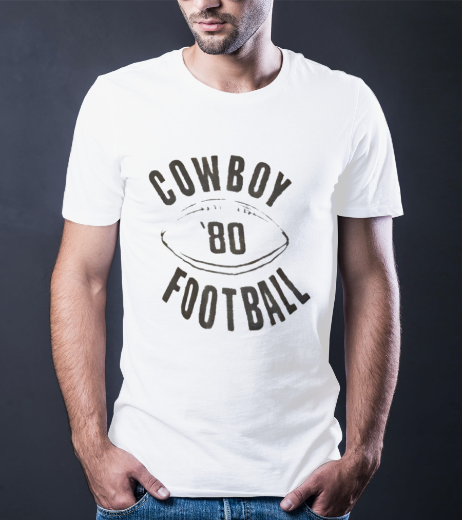 Cowboy 1980 Football Vintage Retro Sports Nostalgia T-Shirt