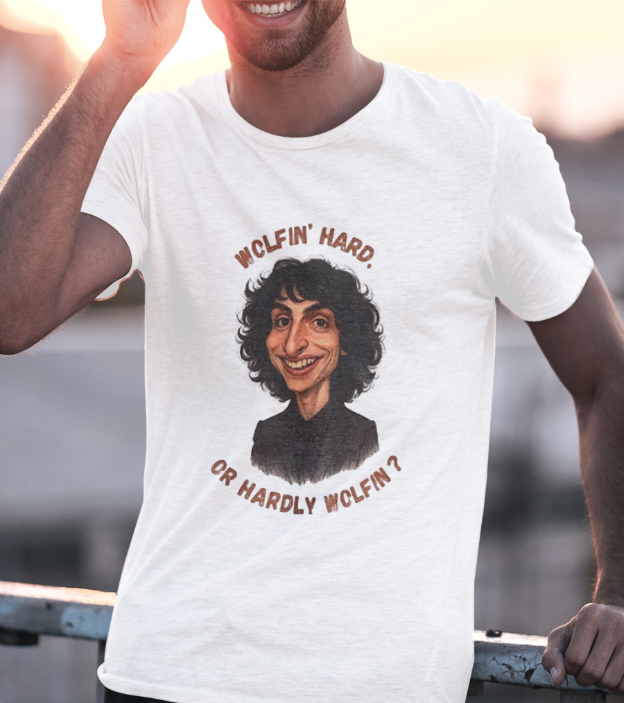 Finn Wolfhard Stranger Things Caricature Wolfin’ Hard Or Hardly Wolfin T-Shirt