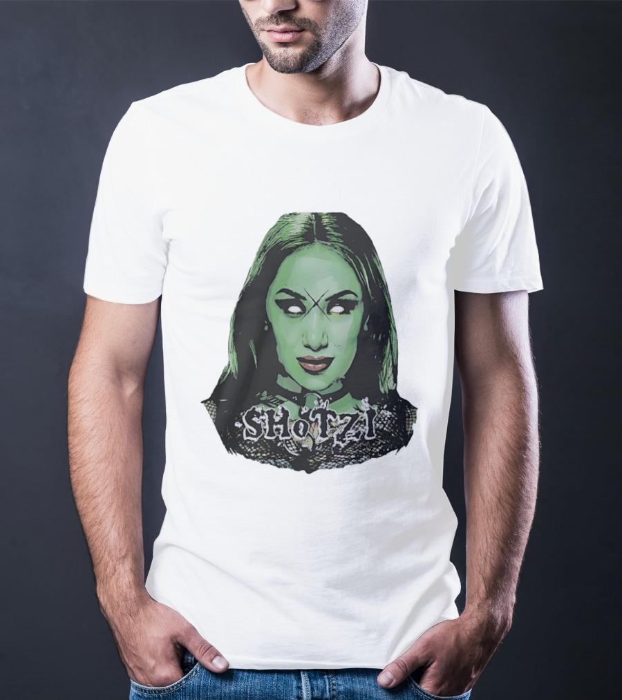 Shotzi Blackheart Green Face Horror T-Shirt
