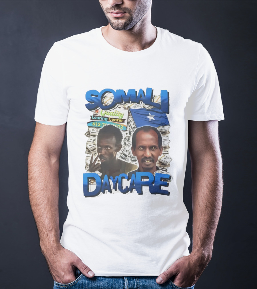 Somali Daycare Quality Learning Center Dollar Background T-Shirt