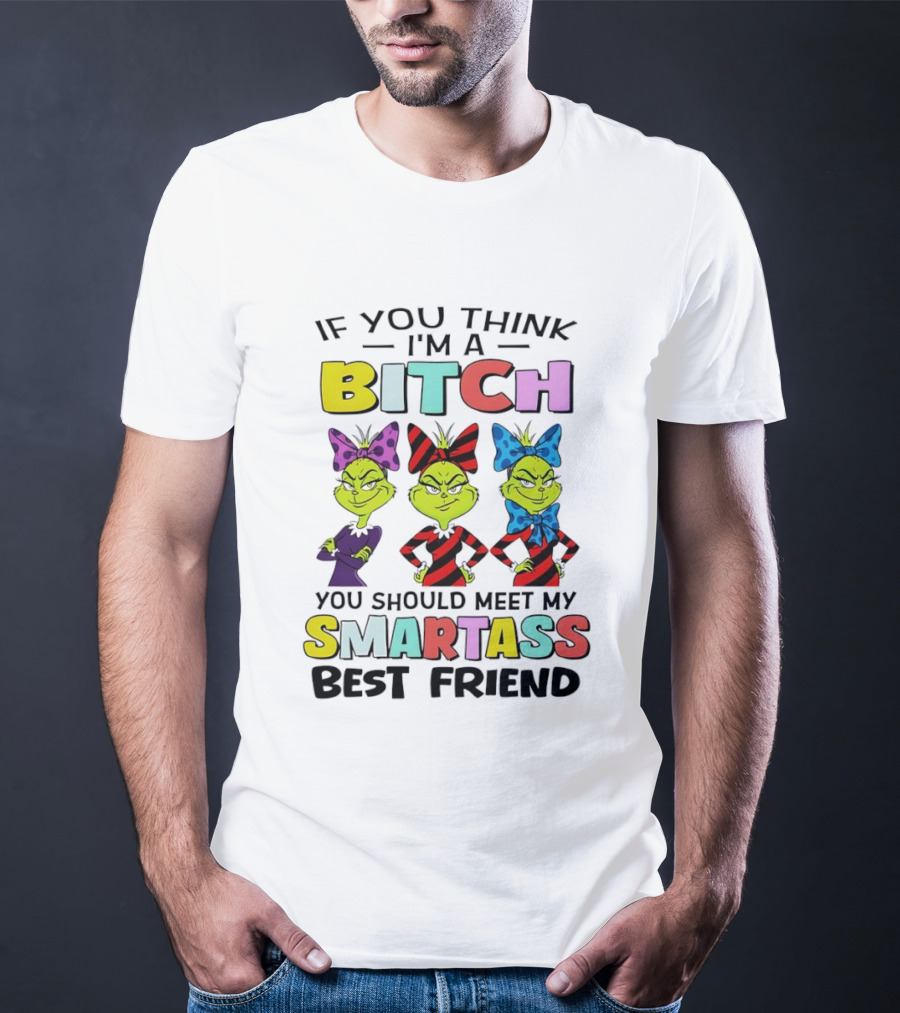 Bitch Smartass Grinch Best Friend Colorful Sassy Attitude T-Shirt