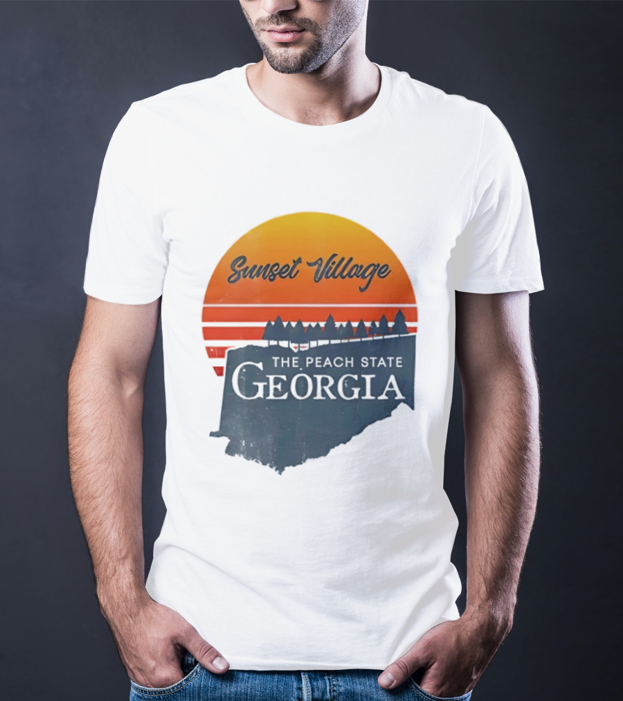 Sunset Village The Peach State Georgia T-Shirt