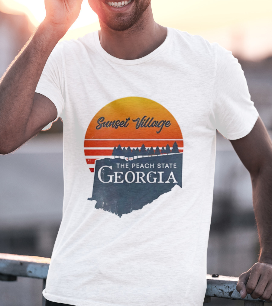 Sunset Village The Peach State Georgia T-Shirt