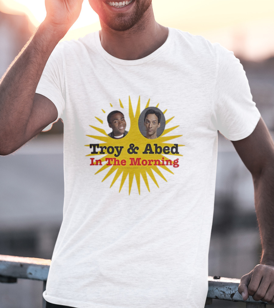Troy & Abed In The Morning Sunburst Faces Community Fan Favorite T-Shirt