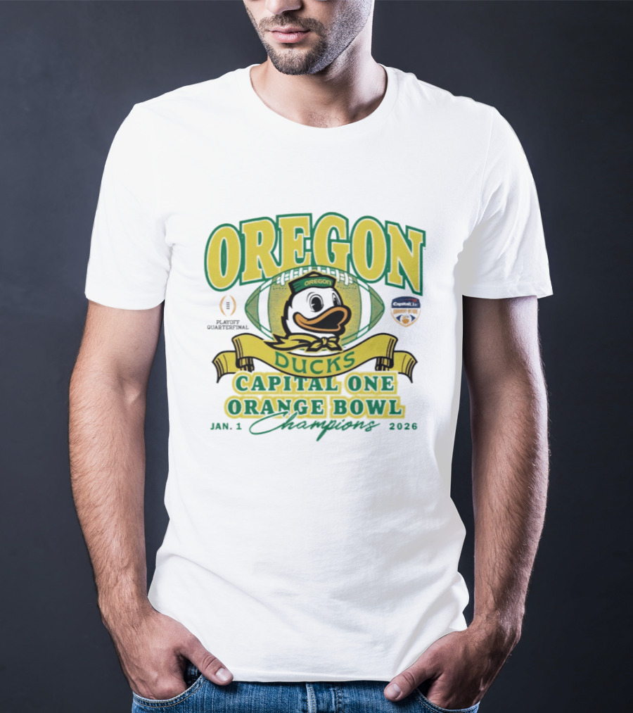 Oregon Ducks Capital One Orange Bowl Champions January 1 2026 T-Shirt