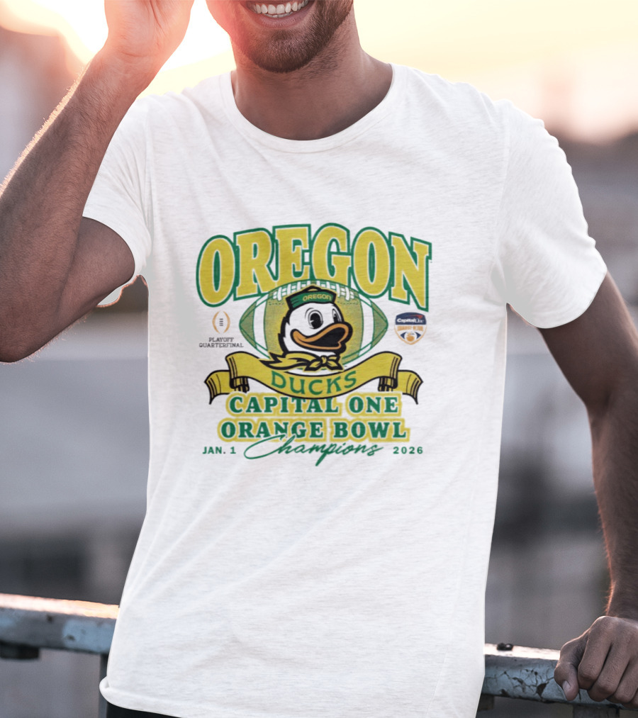 Oregon Ducks Capital One Orange Bowl Champions January 1 2026 T-Shirt