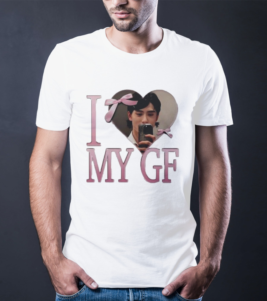 I Heart My GF Pink Bow Selfie T-Shirt