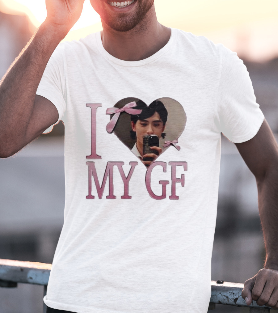 I Heart My GF Pink Bow Selfie T-Shirt