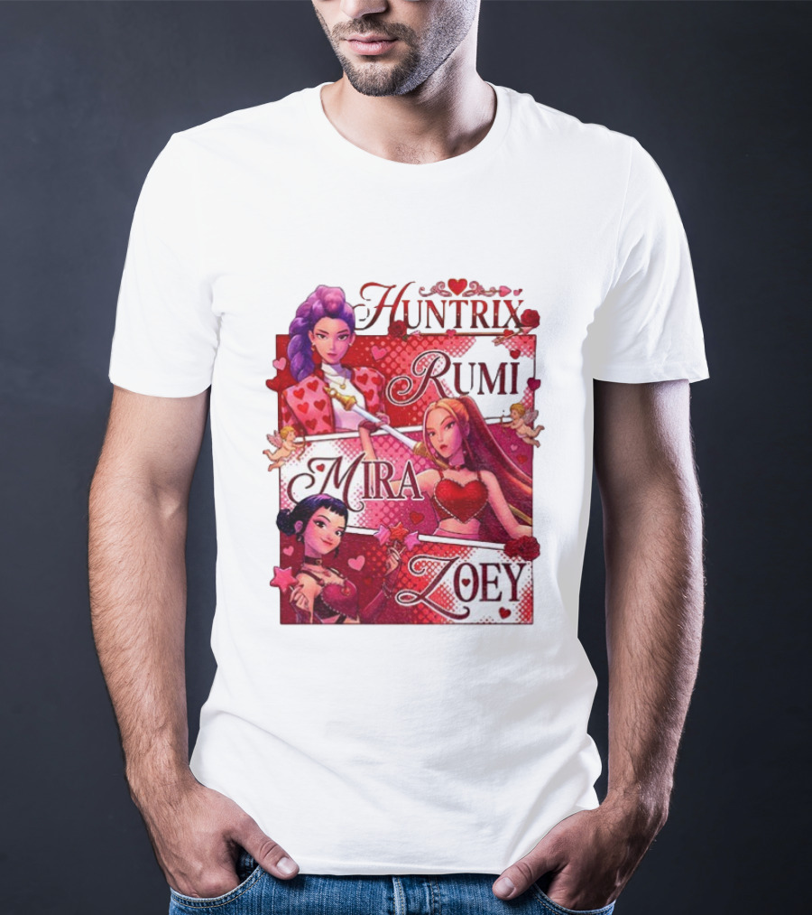 Saja Kpop Idol Huntrix Rumi Mira Zoey Valentine’s Day T-Shirt