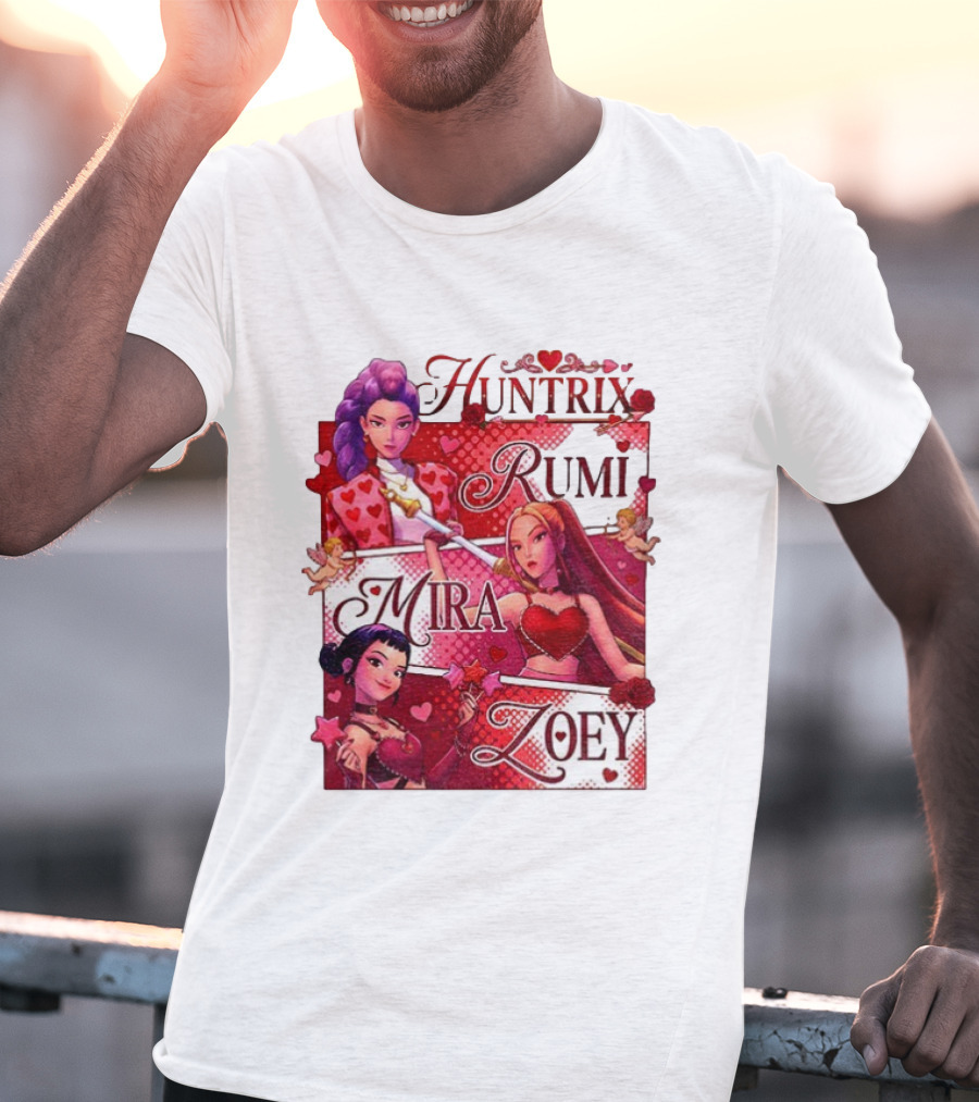 Saja Kpop Idol Huntrix Rumi Mira Zoey Valentine’s Day T-Shirt
