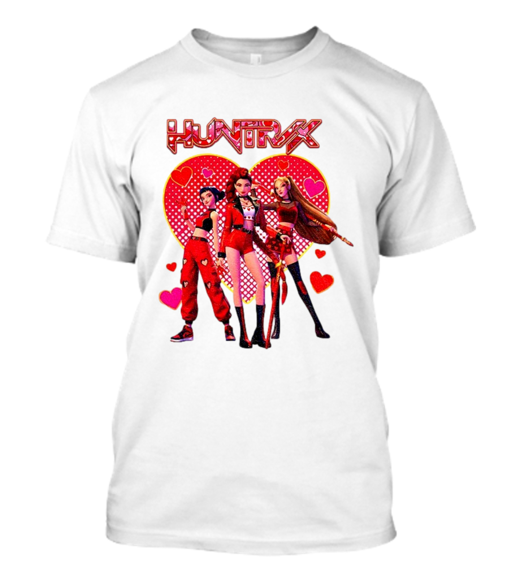 Huntrix Valentine Anime Girl Group Saja Girls Hearts T-Shirt