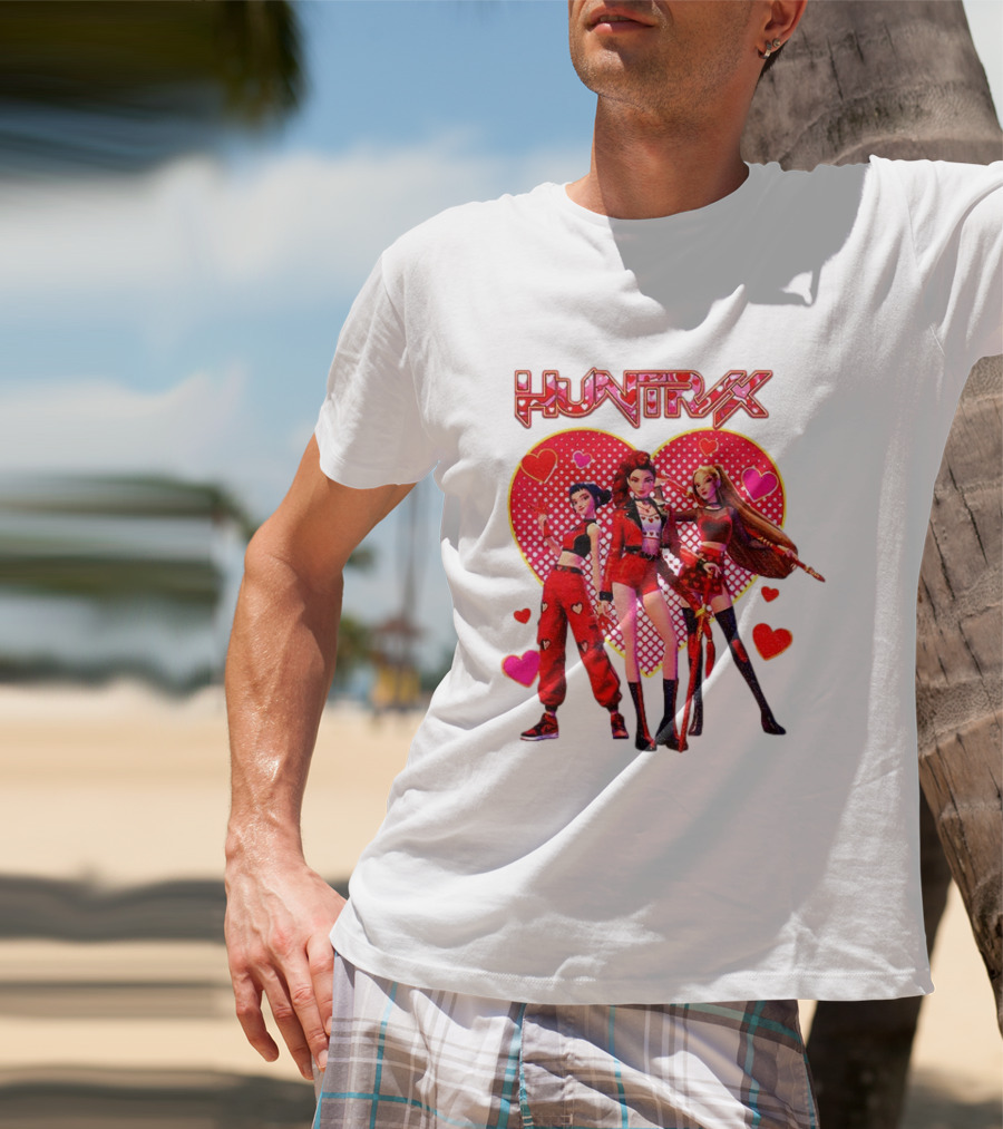 Huntrix Valentine Anime Girl Group Saja Girls Hearts T-Shirt