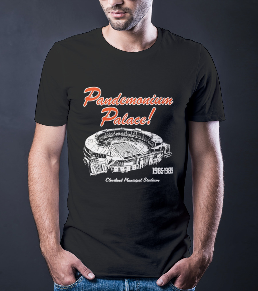 Cleveland Browns Pandemonium Palace Cleveland Municipal Stadium 1985 1989 T-Shirt