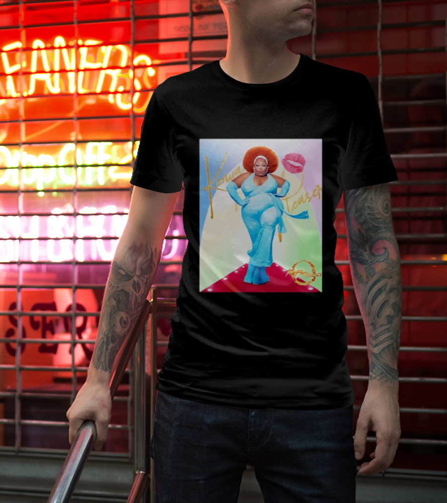 Kenya Pleaser Bellbottoms Classic Fierce Afro Diva Glam Lips T-Shirt