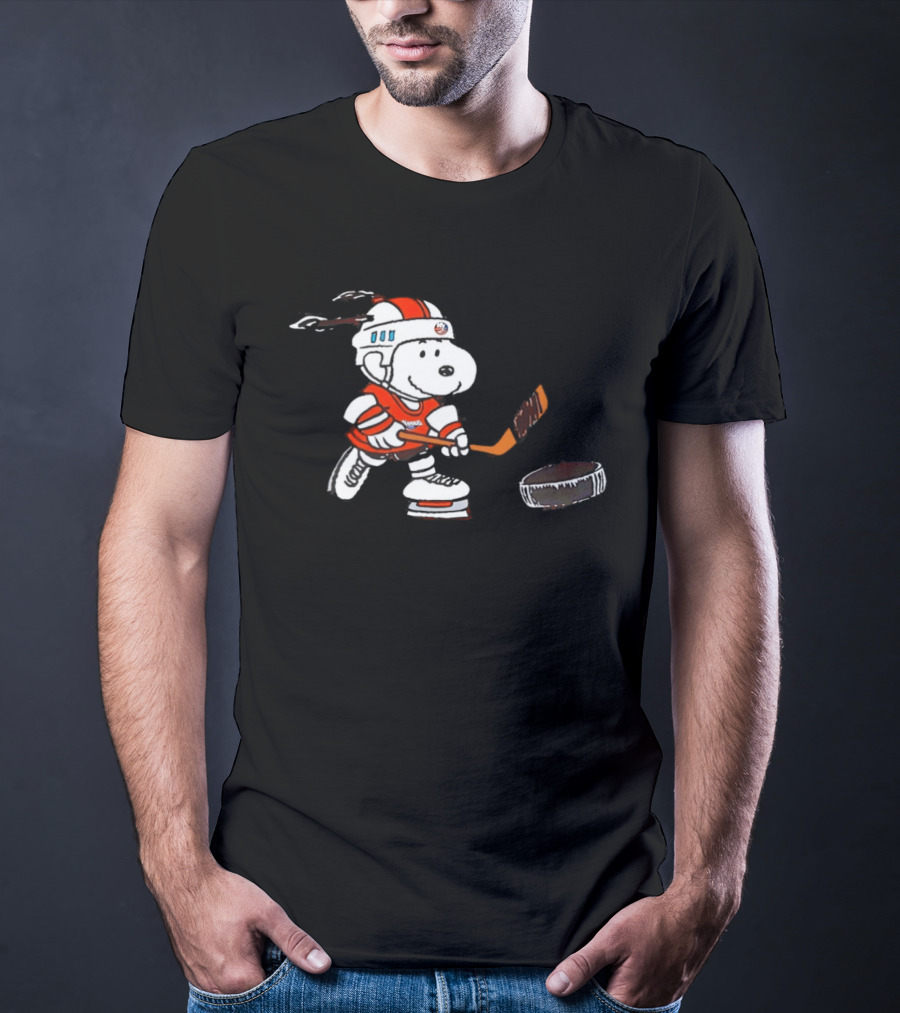 New York Islanders Peanuts Snoopy Hockey Night 2026 T-Shirt