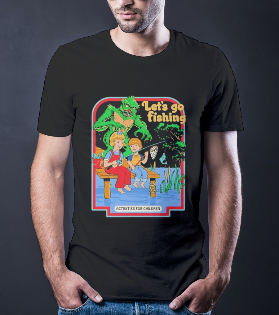 Let's Go Fishing Activities For Children Monster And Pond Adventure T-Shirt