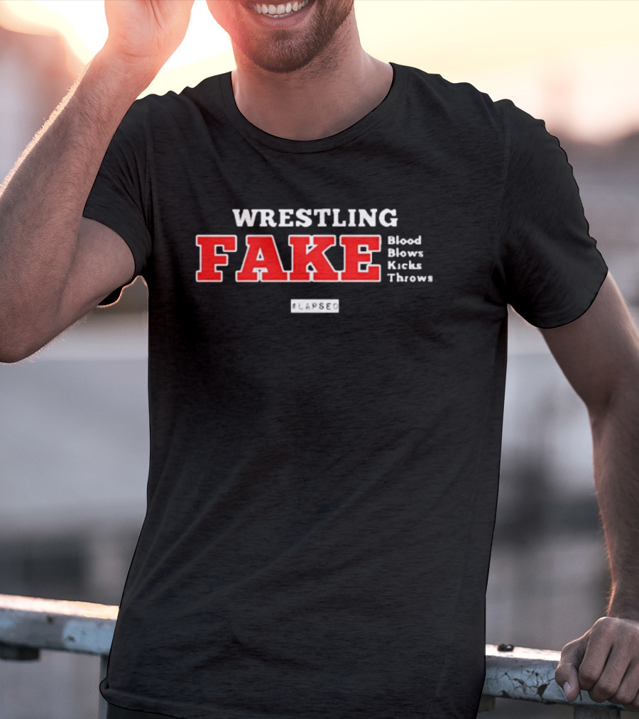 Wrestling Fake Blood Blows Kicks Throws Black Lapseo T-Shirt