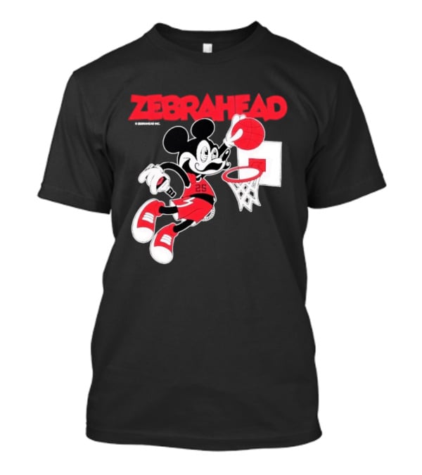 Zebrahead Mickey Mouse Slam Dunk Basketball 25 Retro Cartoon T-Shirt
