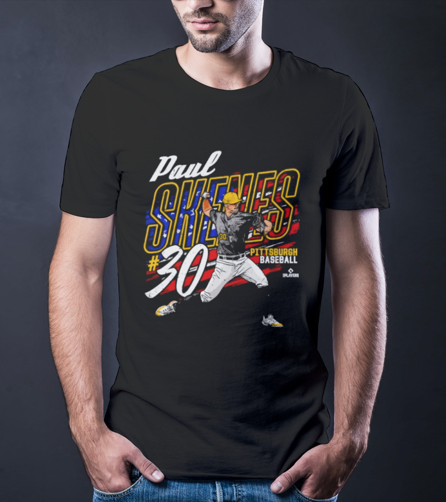 Paul Skenes 30 American Baseball Pittsburgh Flag T-Shirt