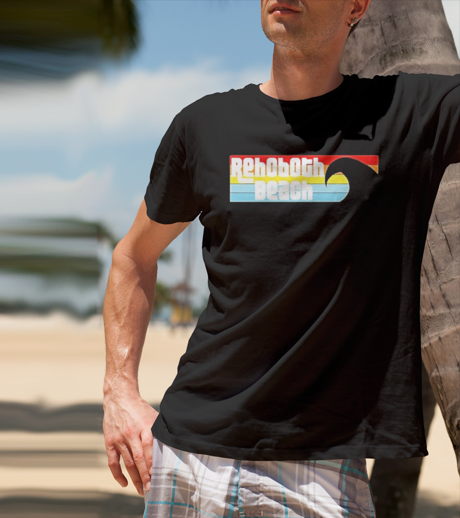 Rehoboth Beach Vintage Rainbow Wave T-Shirt