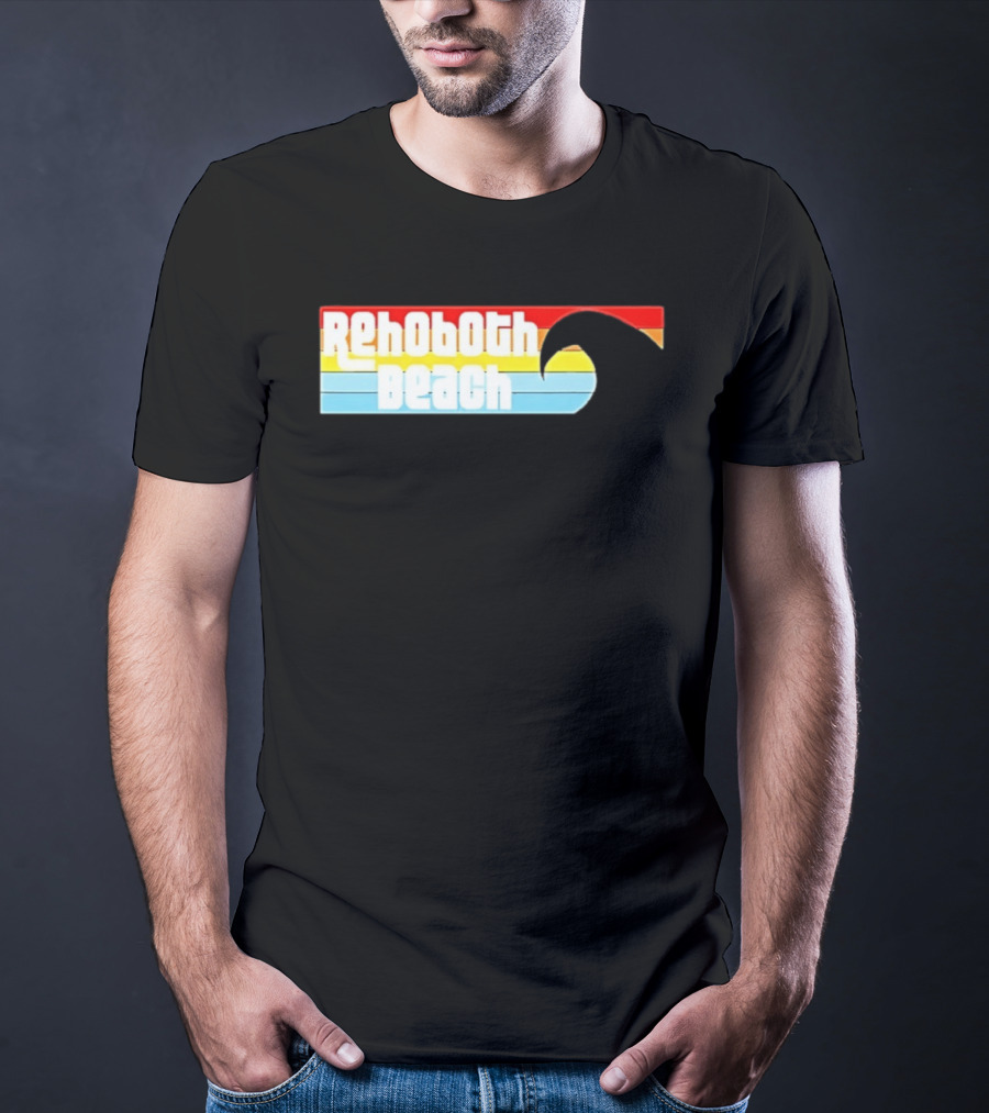 Rehoboth Beach Vintage Rainbow Wave T-Shirt