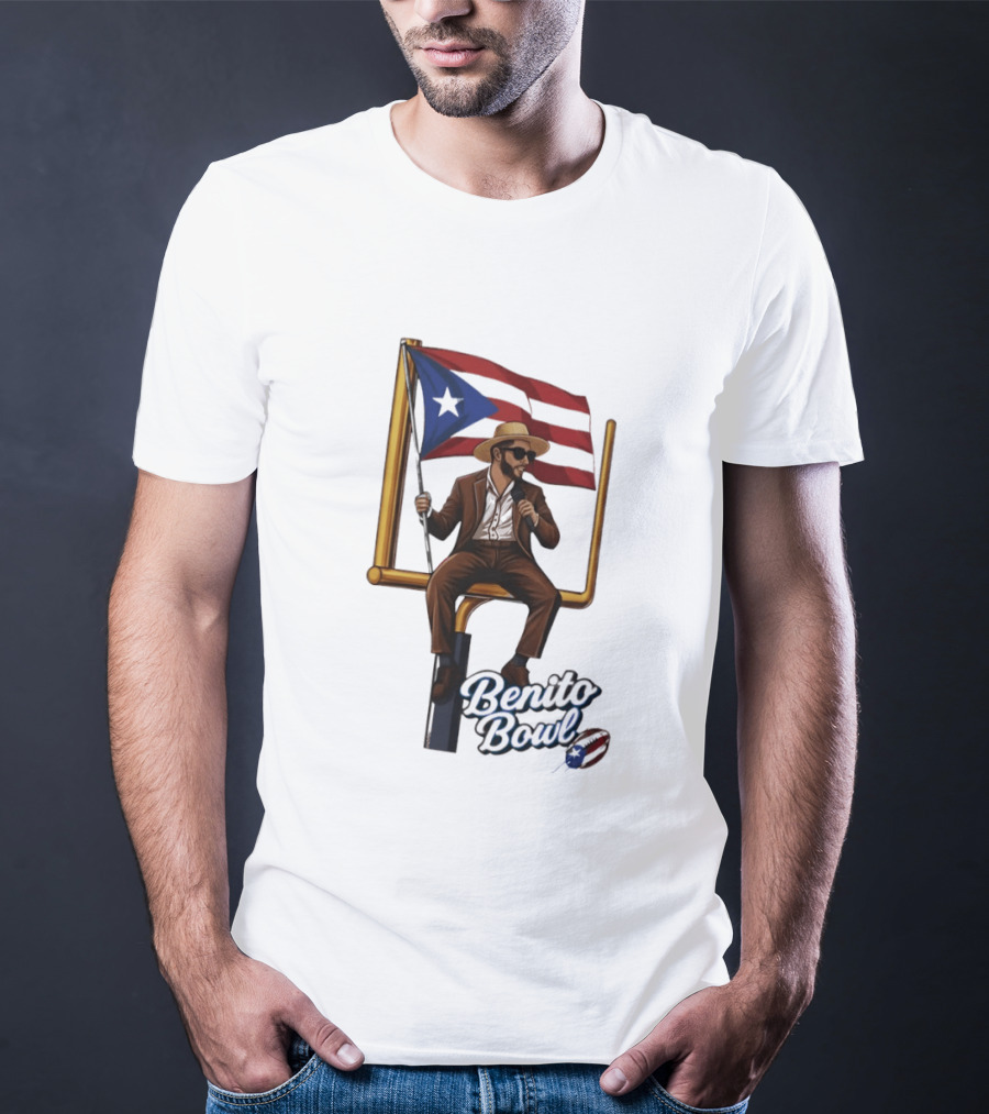 Benito Bowl Puerto Rican Flag Halftime Show Football T-Shirt