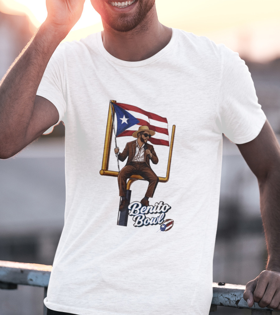 Benito Bowl Puerto Rican Flag Halftime Show Football T-Shirt