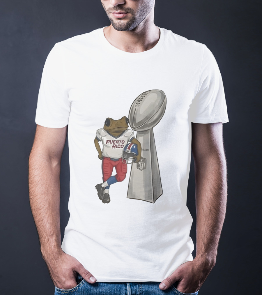 Bad Bunny Benito Bowl Puerto Rico Coqui Frog NFL Super Bowl Halftime Football T-Shirt