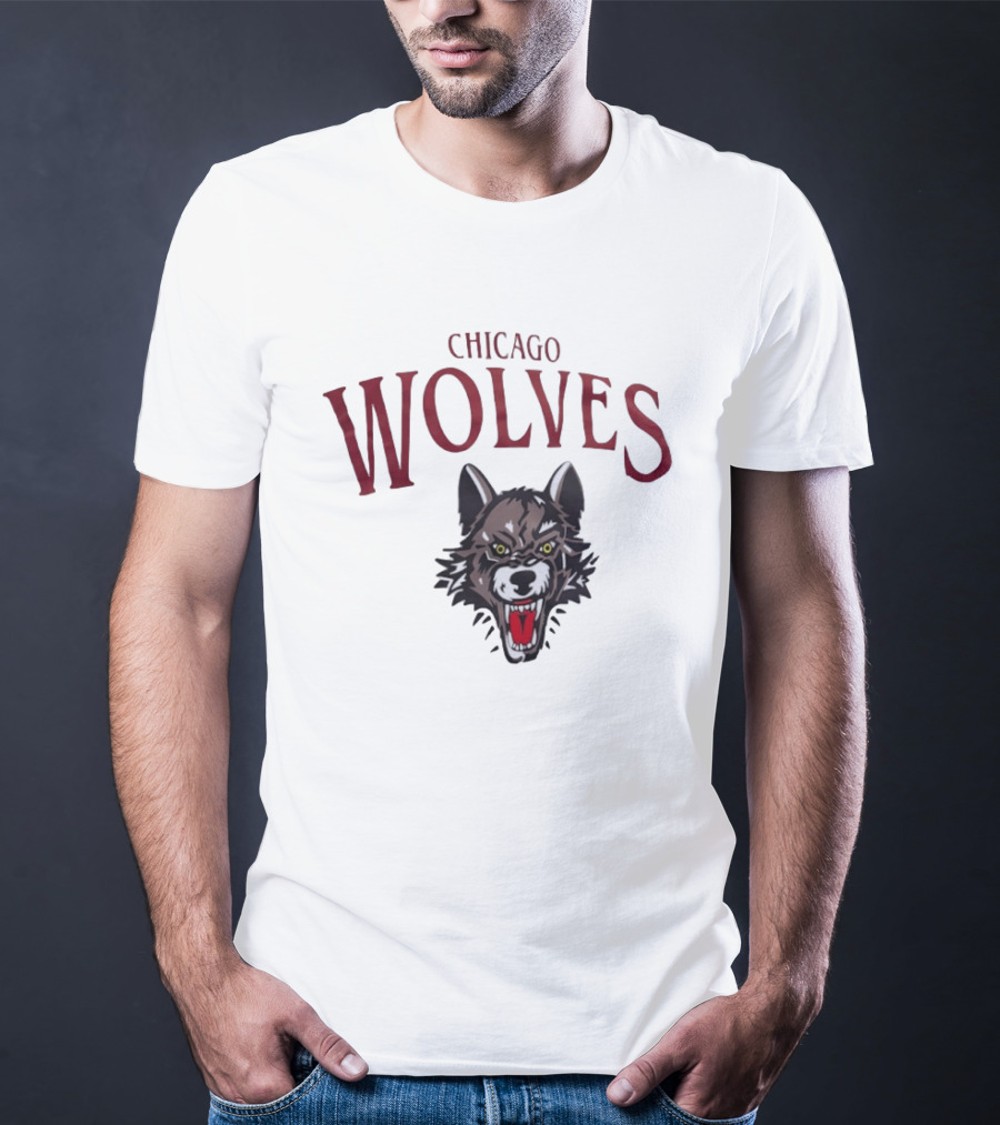 Chicago Wolves Fierce Team Emblem Hockey Merchandise T-Shirt